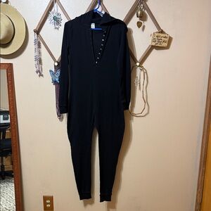 Victoria's Secret Black Hooded Pajama Onesie